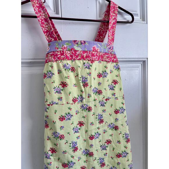Vintage y2k Hanna Andersson Womens Floral Pinafore Dress size 10 - Picture 3 of 6